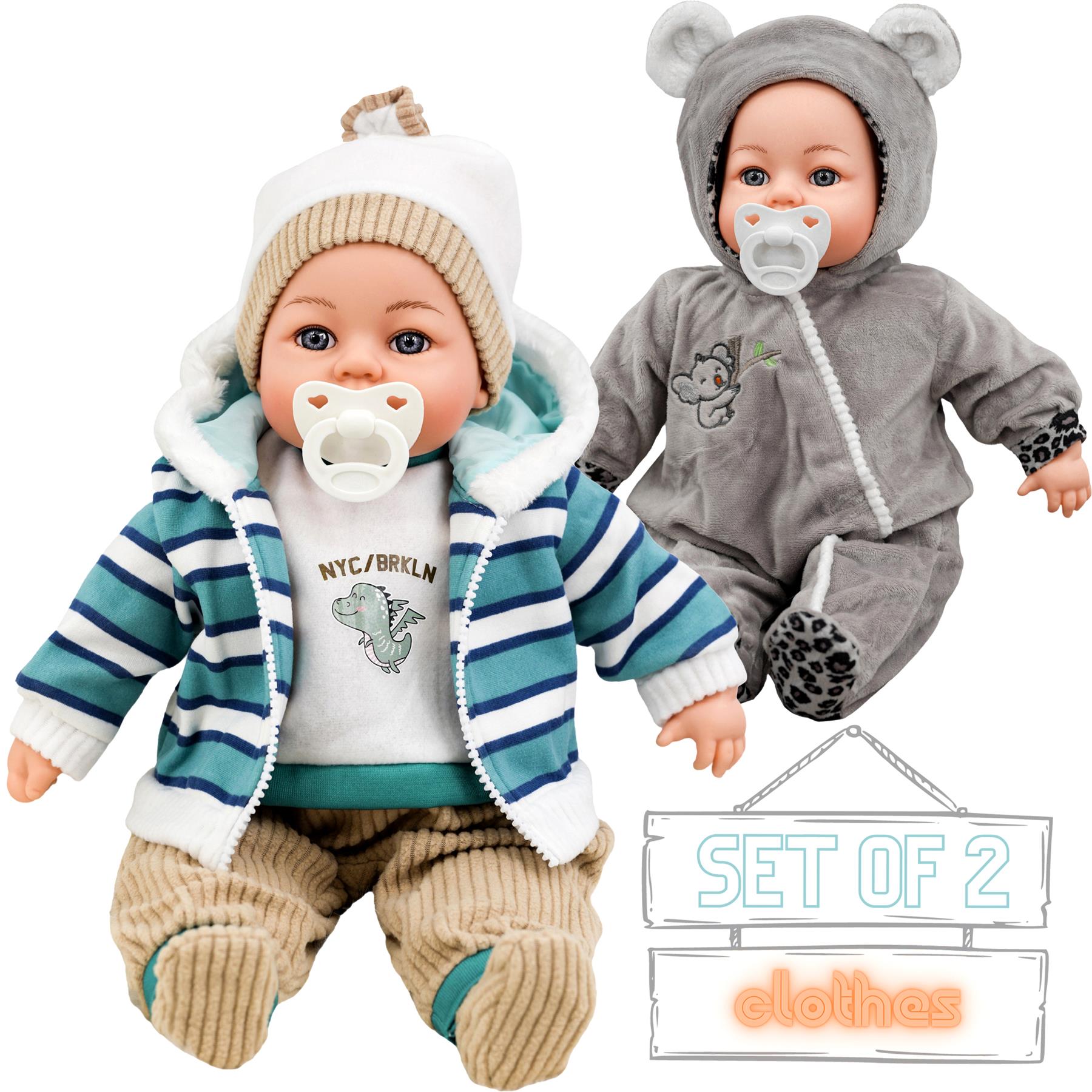 BiBi Doll Outfits Set of Two Doll Clothes (Koala Stripy) (45