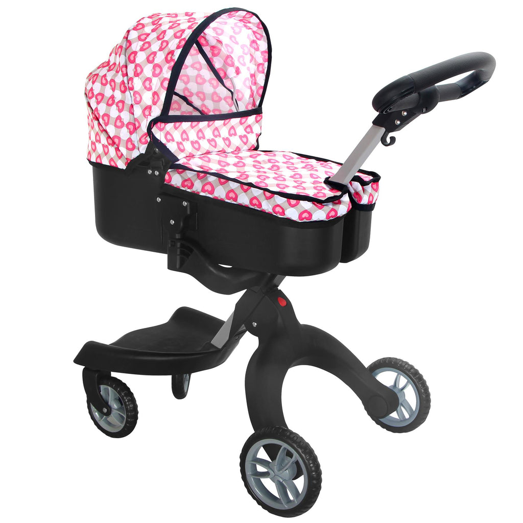 BiBi Doll Dolls Pram & Carrier 2-In-1 (Pink)