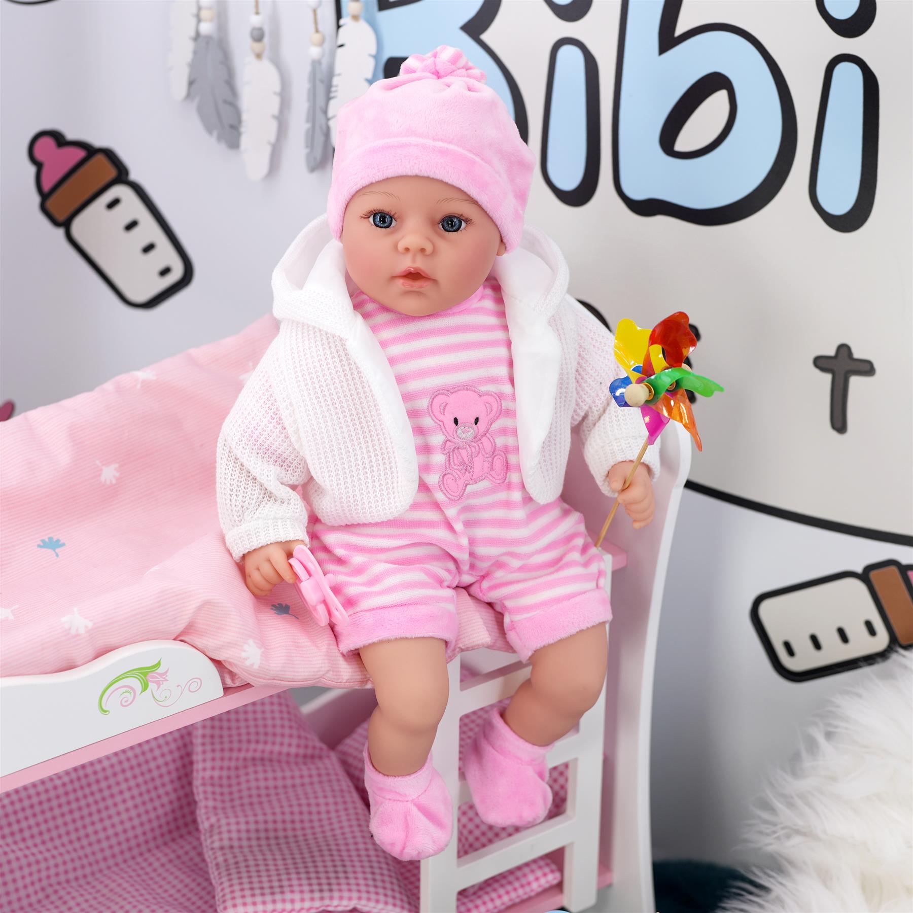 Baby Pink Bibi Baby Doll Toy With Dummy & Sounds by BiBi DollThe