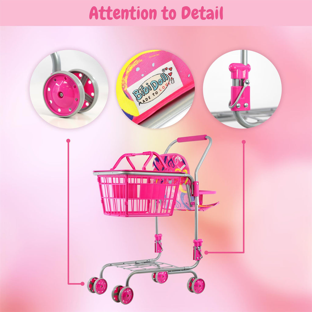 BiBi Doll Shopping Trolley with Removable Basket & Doll Seat by BiBi Doll - BiBi Doll Shop