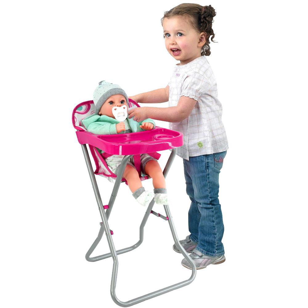 BiBi Doll Baby Doll Cot & Highchair Set (Pink)