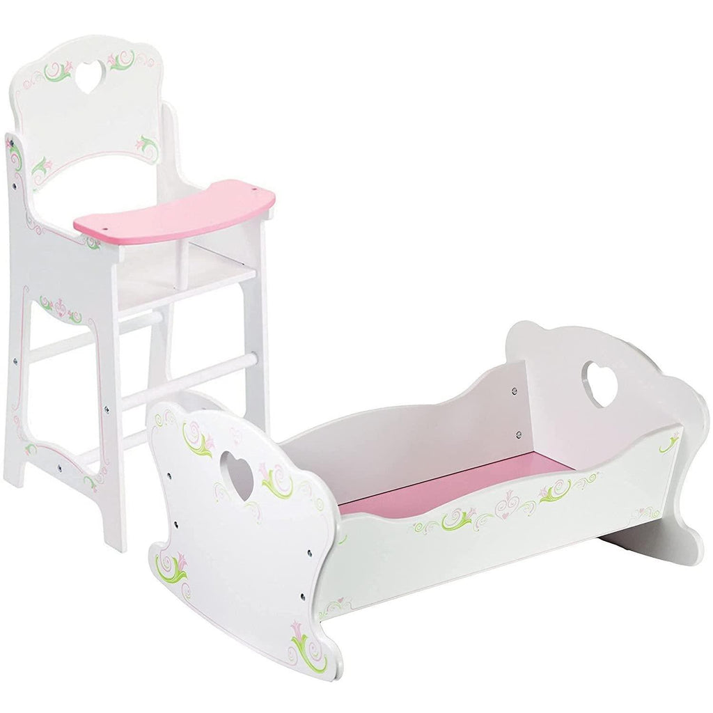 BiBi Doll BiBi Doll Furniture - Doll Wooden Craddle & High Chair