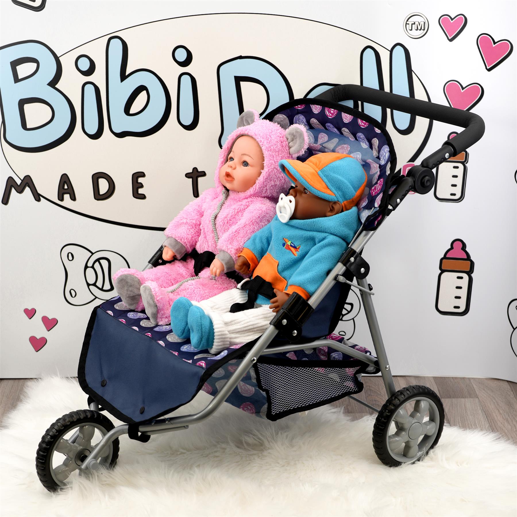 Baby Doll Stroller Little Girls Buggies Double Stroller Baby Dolls