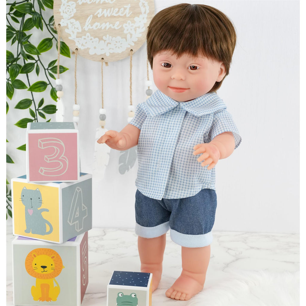 BiBi Doll Down Syndrome Boy - Brown Hair (36 cm / 14") by BiBi Doll - BiBi Doll Shop