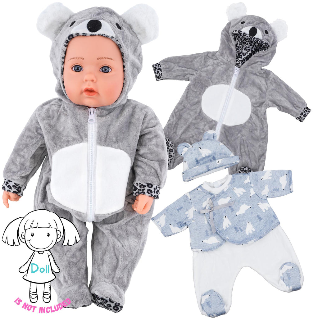 BiBi Outfits - Set of Two Doll Clothes (Polar Bear & Koala) (50 cm / 20") by BiBi Doll - BiBi Doll