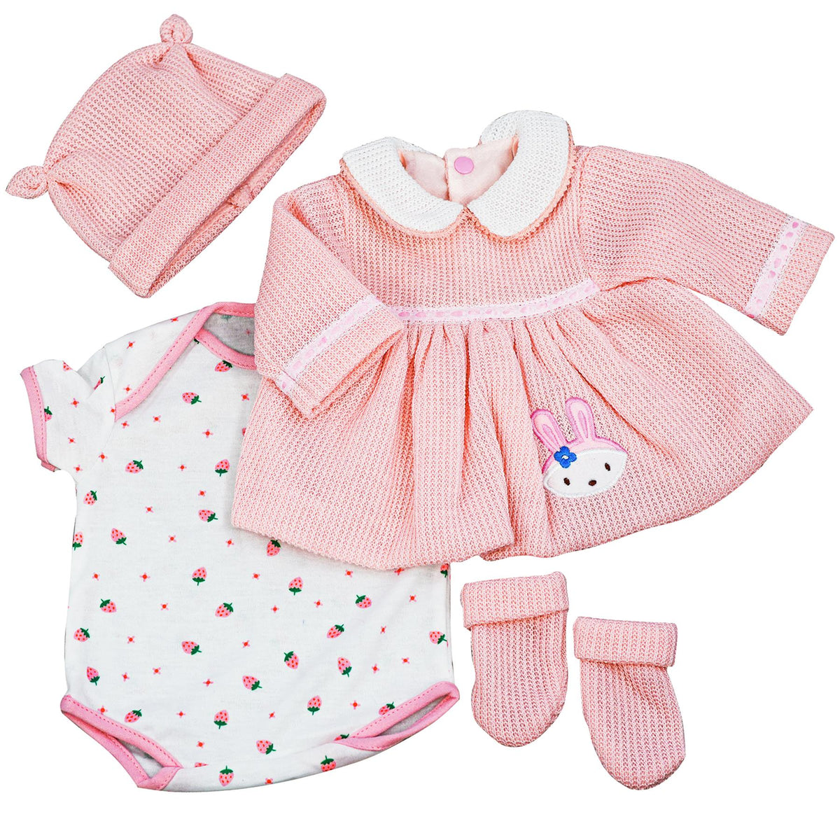 BiBi Doll Outfits - Reborn Doll Clothes (Pink Dress) (50 cm / 20