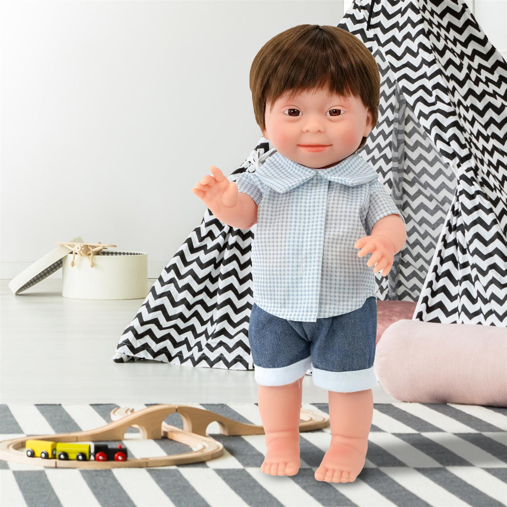 BiBi Doll Down Syndrome Boy - Brown Hair (36 cm / 14") by BiBi Doll - BiBi Doll Shop