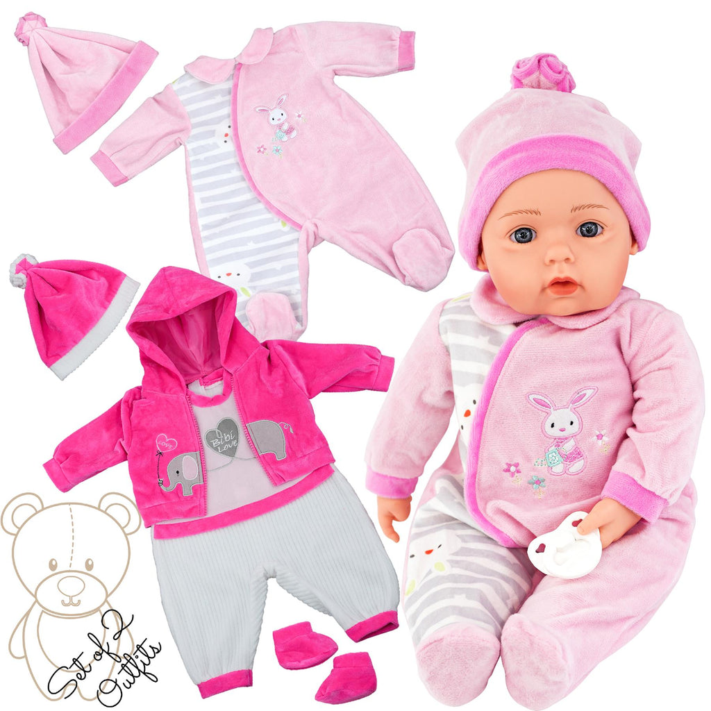 BiBi Doll Outfits - Set of Two Doll Clothes (Pink Elephant & Pink) (50 cm / 20") by BiBi Doll - BiBi Doll