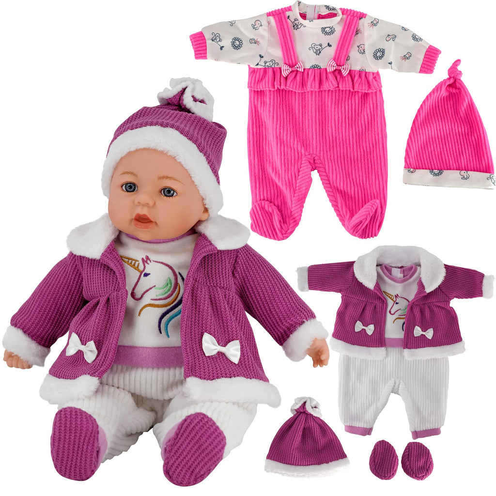 BiBi Doll Outfits - Set of Two Doll Clothes (Hot Pink & Purple Coat) (45 cm / 18") by BiBi Doll - BiBi Doll