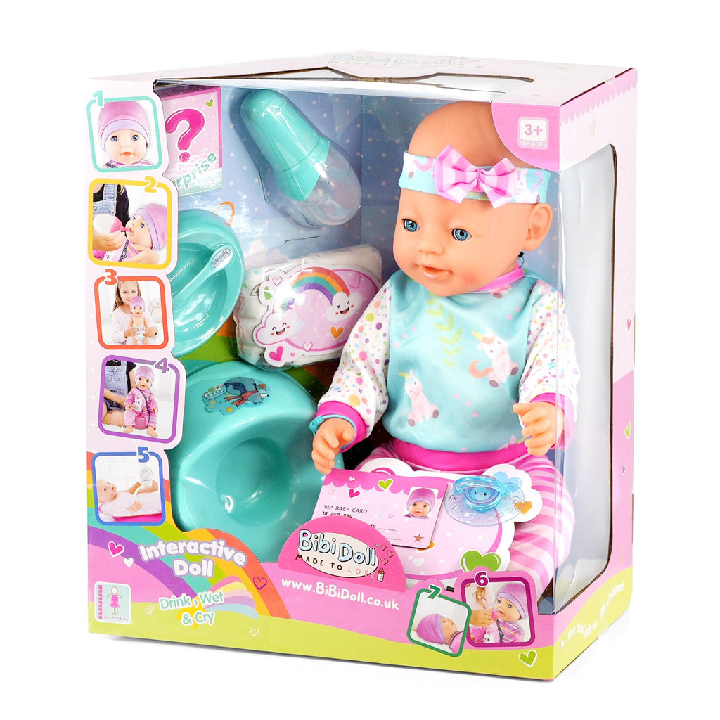 BiBi Doll BiBi Doll Interactive Baby Drink & Wet Doll with Accessories (30 cm / 13")