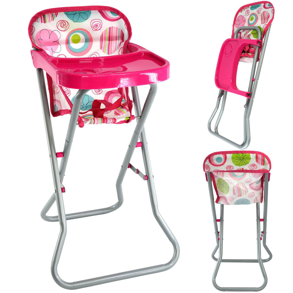 BiBi Doll Baby Doll Cot & Highchair Set (Pink)