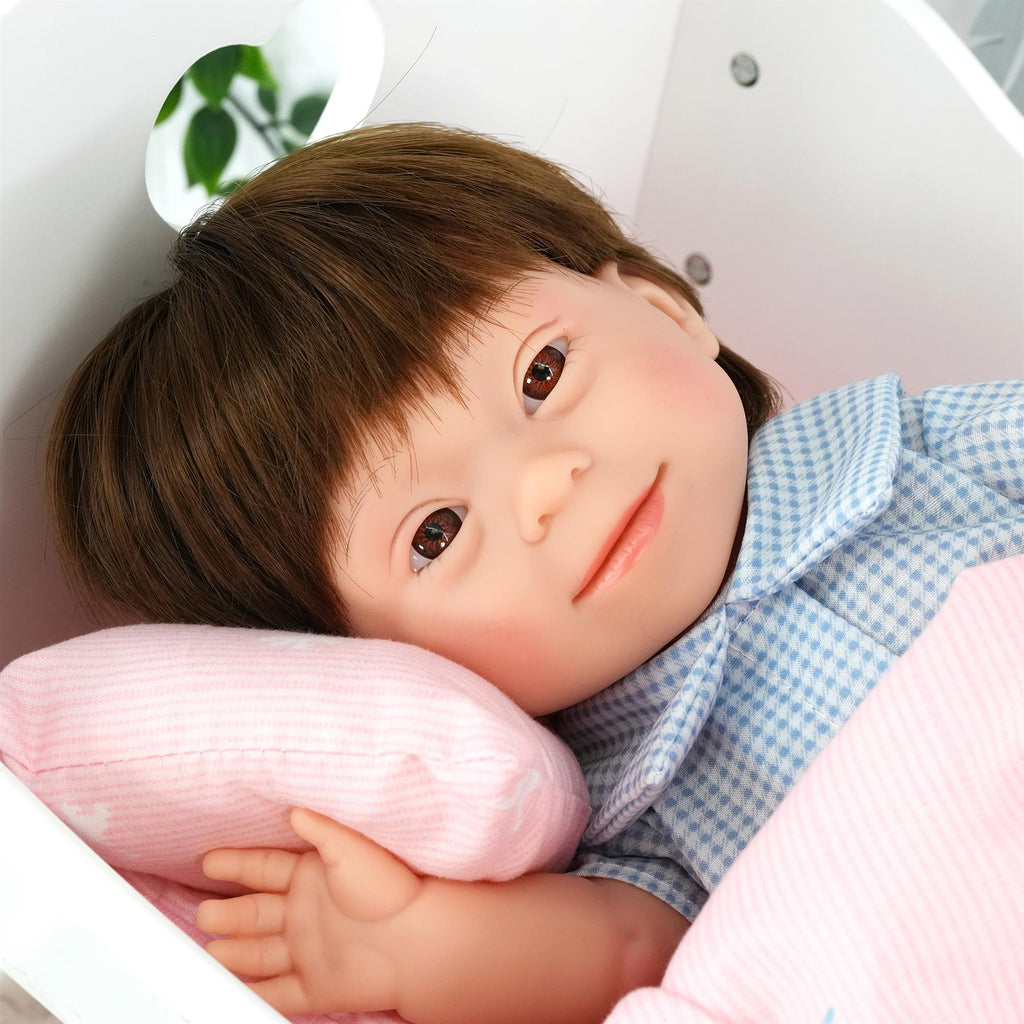 BiBi Doll Down Syndrome Boy - Brown Hair (36 cm / 14") by BiBi Doll - BiBi Doll Shop
