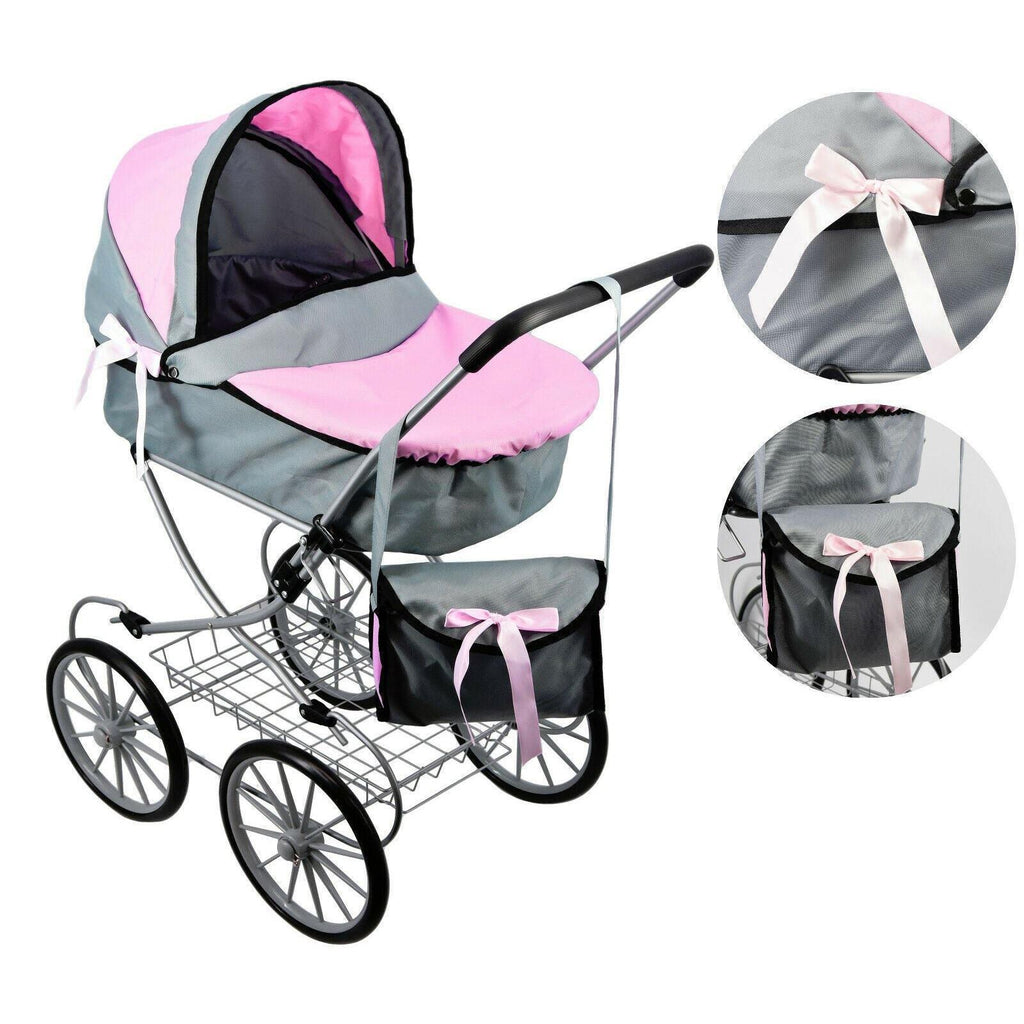 BiBi Doll Baby Dolls Classic Cambridge Pram (Pink)