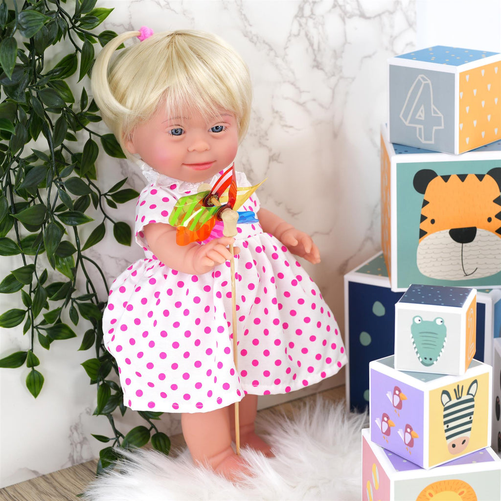 BiBi Doll Down Syndrome Girl - Blonde Hair (36 cm / 14") by BiBi Doll - BiBi Doll Shop