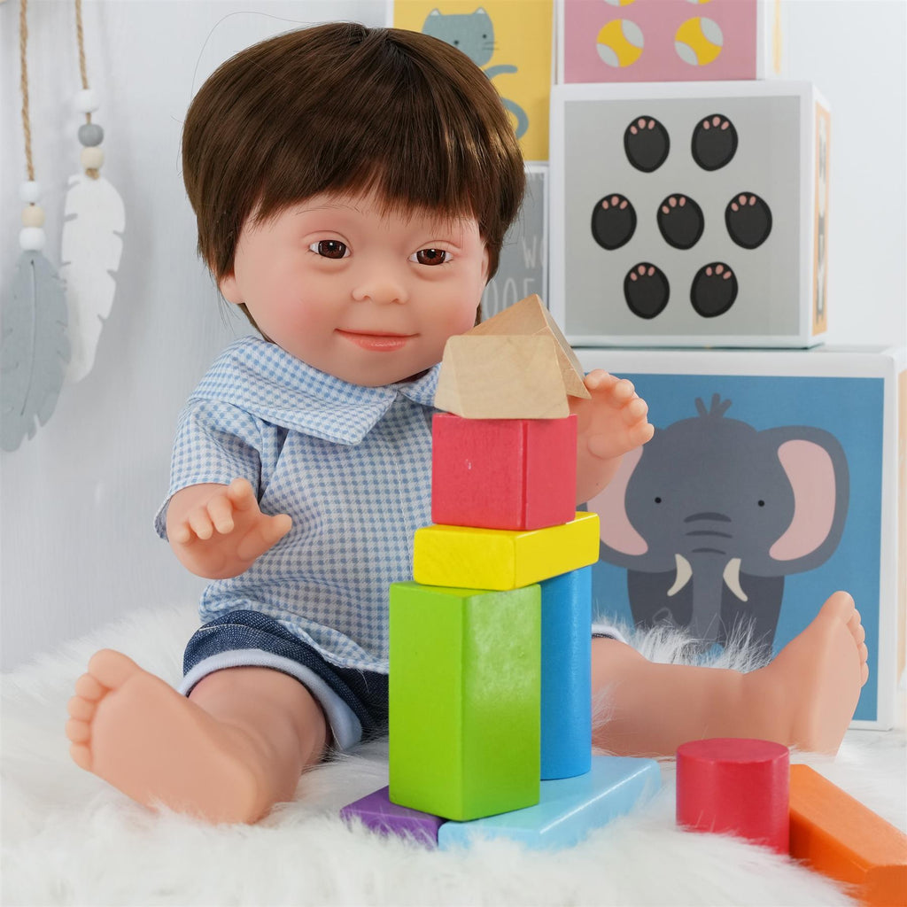 BiBi Doll Down Syndrome Boy - Brown Hair (36 cm / 14") by BiBi Doll - BiBi Doll Shop