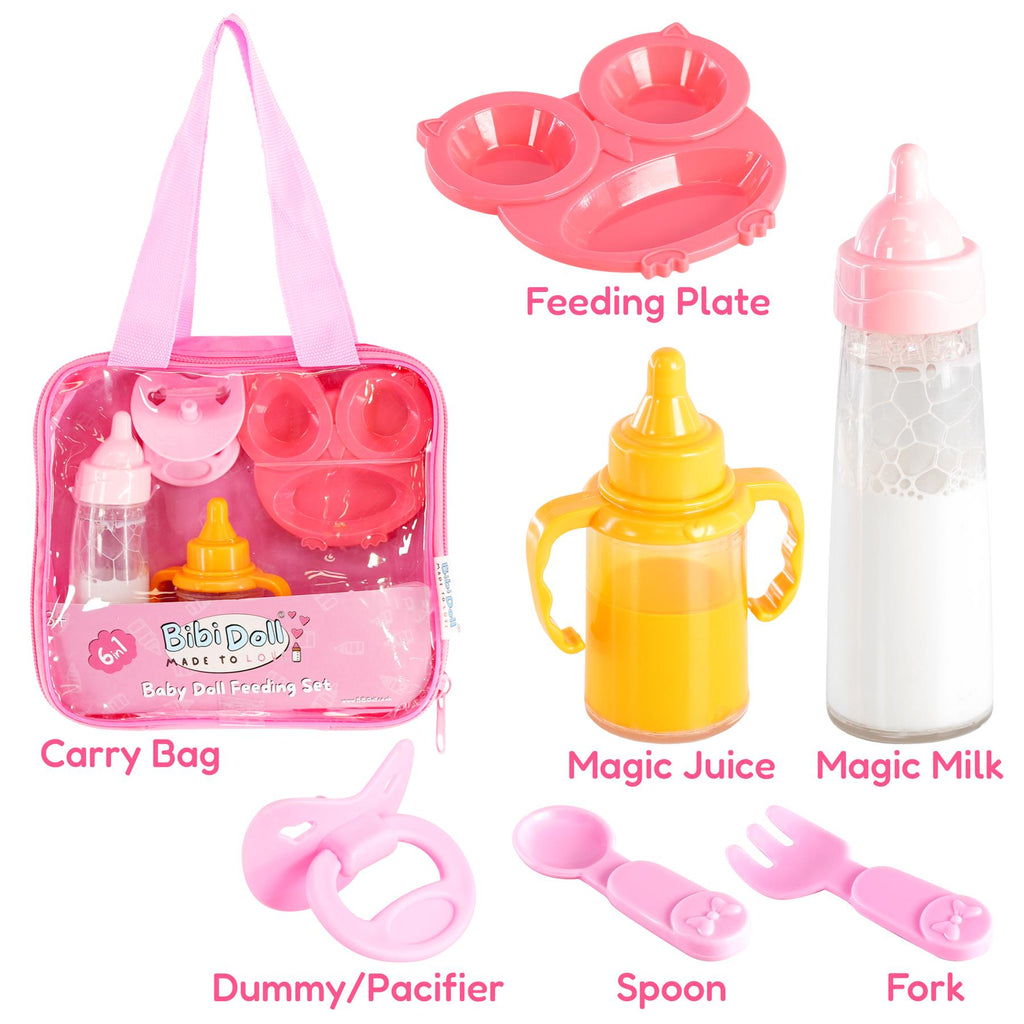 BiBi Doll BiBi Doll Accessories - Magic Feeding Set & Carry Bag